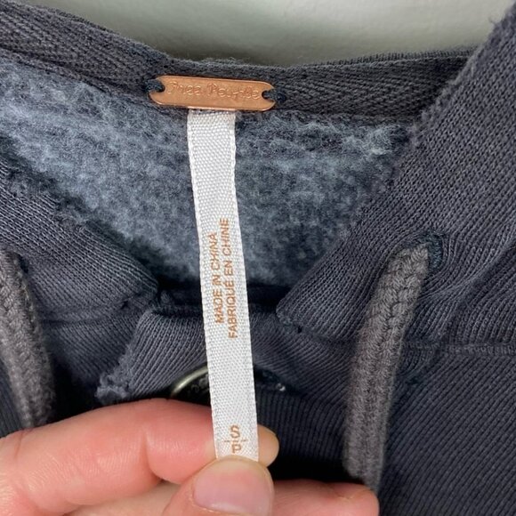 NWT Free People‎ Dreamers Charcoal Jacket Sweatshirt Size Small New With Tags S - Picture 5 of 15